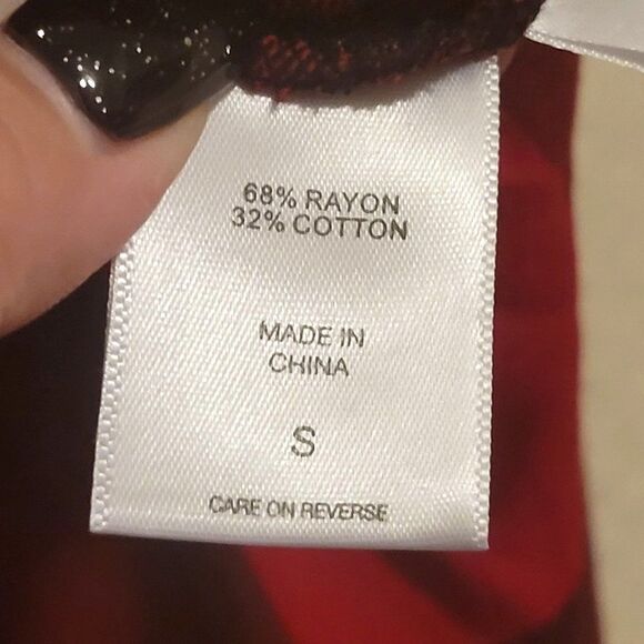 Soho New York & Co.Womens Top Red S Plaid Shirt Waist Tie Shirt New - Picture 6 of 9